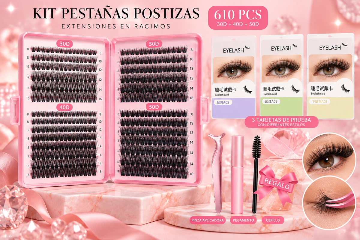 Kit de Pestañas en Racimos Premium
